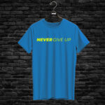 T-shirt NEVER GIVE UP, blue